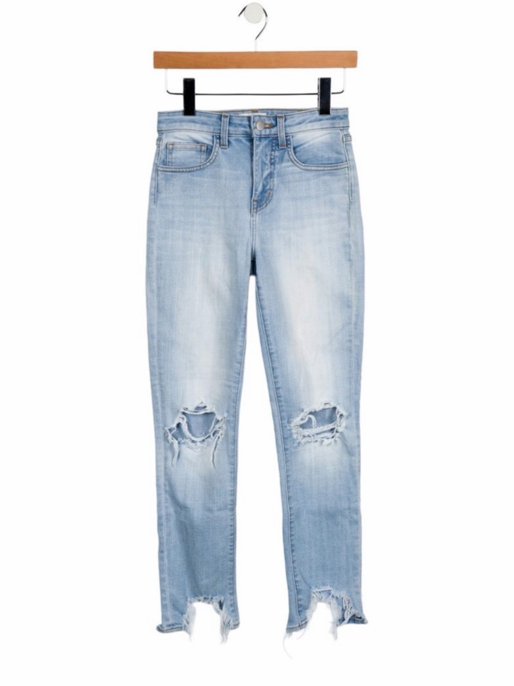 L'AGENCE Light Wash Ripped Skinny Jeans